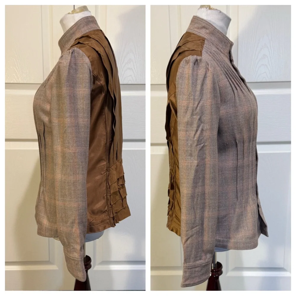 Free People plaid jacket pleated